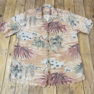 Tommy Bahama Silk Hawaiian Shirt Floral Mens Medium